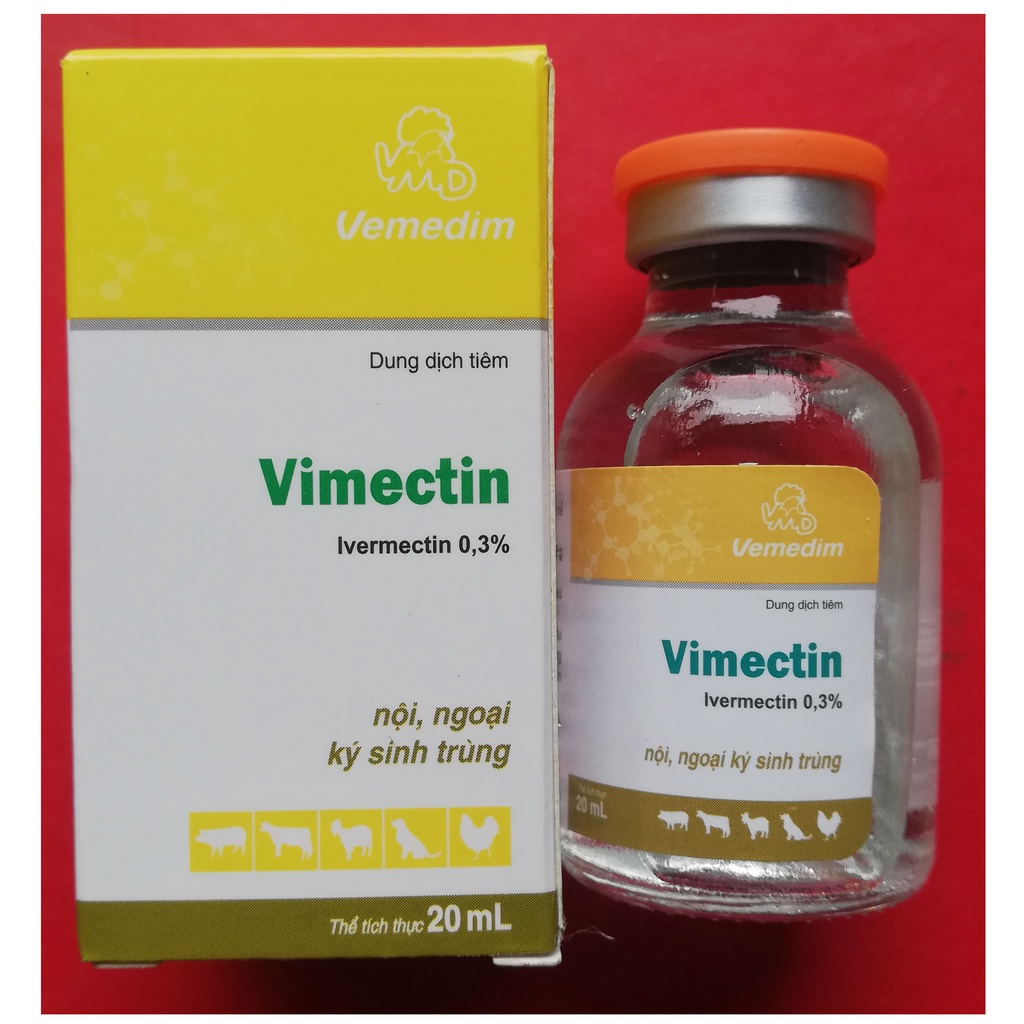 1 lọ Vimectin 20 ml Sản phẩm cao cấp chuyên dùng cho trâu, bò, dê, cừu, heo, gia cầm, chó, mèo, thỏ