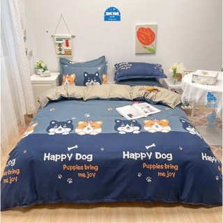 BỘ VỎ CHĂN VỎ GỐI GA CHUN CARO ĐỦ MÀU POLI COTTON CHẤT MÁT IN HÌNH ĐỦ MÀU