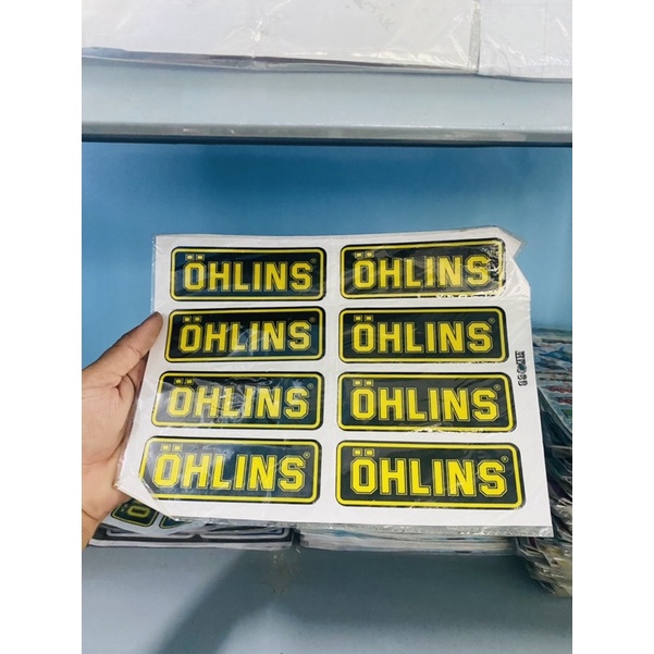 Combo 8 tem logo sticker Ohlins keo nổi