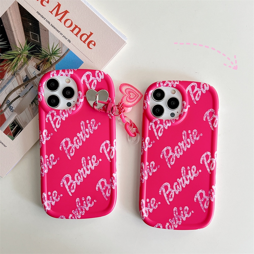 Ốp Điện Thoại Tpu Silicon Mềm Chống Sốc Gắn Búp Bê Barbie Cho iPhone 14 13 12 11 Pro Max XS XR Plus