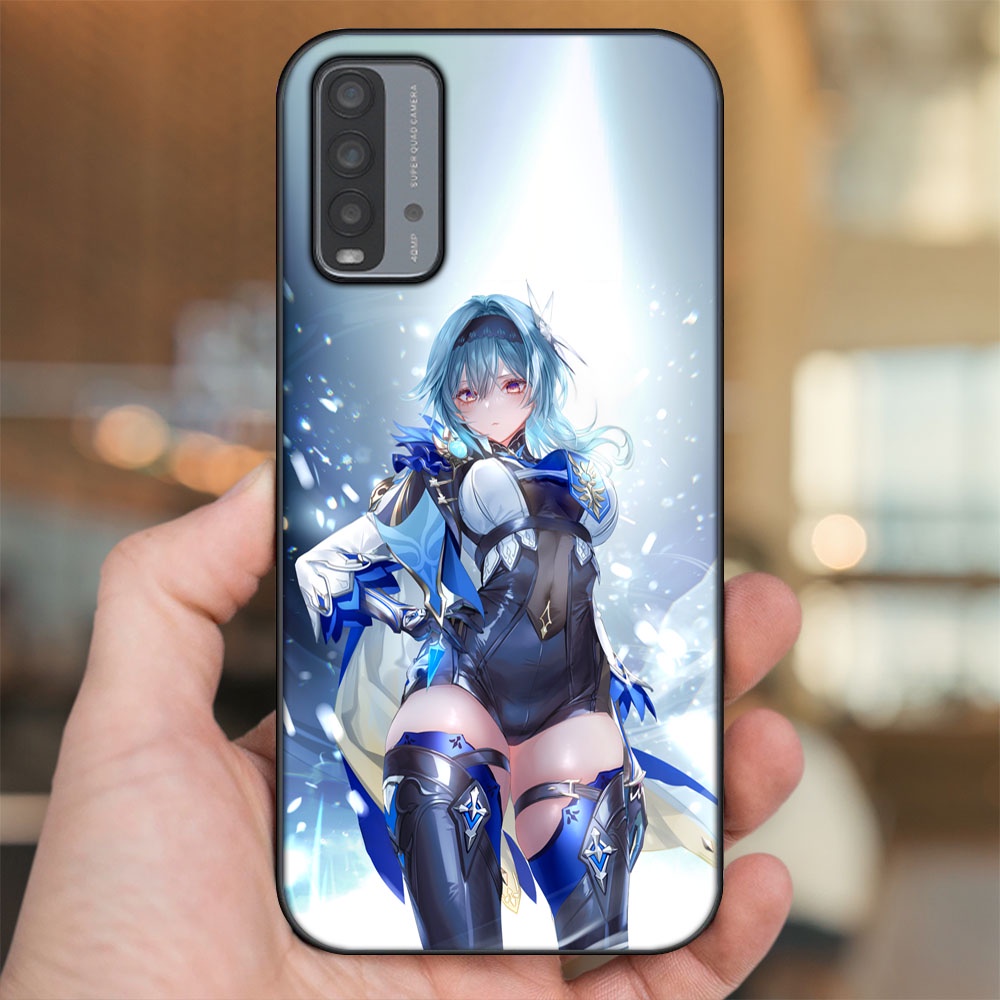 Ốp lưng Xiaomi Redmi 9T viền đen in hình Eula Genshin Impact