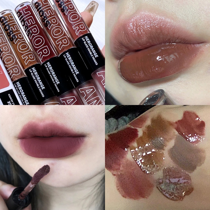 Son Môi Hai Đầu 2 Trong 1 Mềm Mịn Như Nhung Giúp Dưỡng Ẩm Và Lâu Trôi