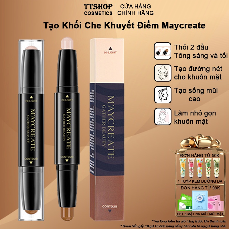 Bút tạo khối 3W Wonder Maycreate che khuyết điểm đa năng tạo sống mũi cao, nhỏ gọn khuôn mặt TT28