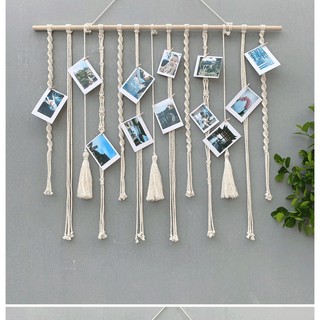 Khung treo ảnh tết Macrame, rèm Macrame trang trí Hitahome