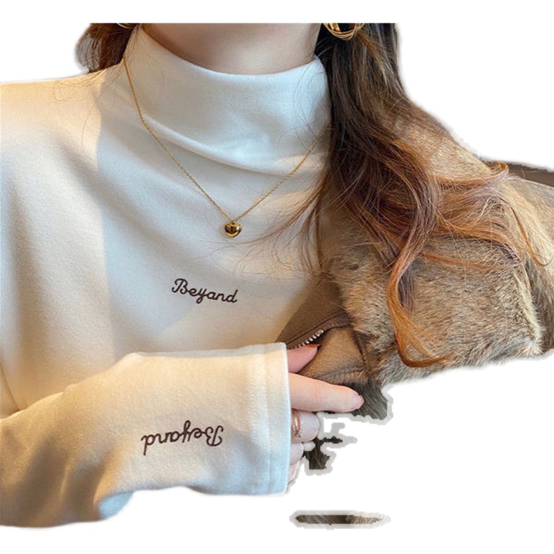 NRVP Áo Thun Nữ Dài Tay Dáng Rộng Màu Trơn Phong Cách Hàn Quốc Mới