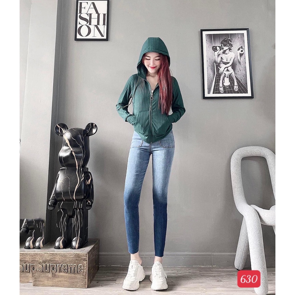 Quần jean nữ lưng cao mẫu mới  chất bò co giãn skinny ôm dáng siêu xinh mịn sịn A-T Fashion - MQ644