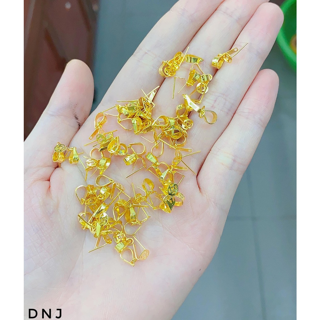 Móc kim tiền vàng kẹp mặt đá phong thủy hồ ly tỳ hưu