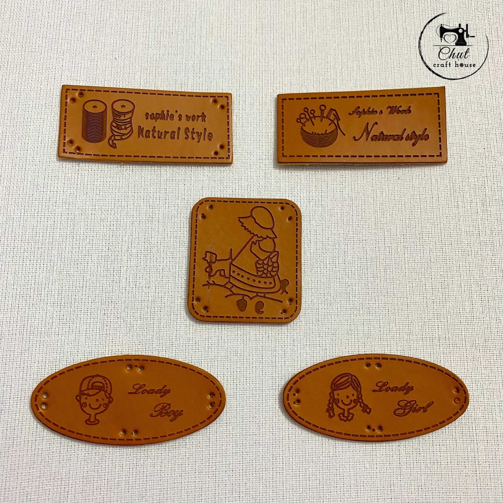 Set 5 chiếc Mác da handmade gắn túi ví handmade