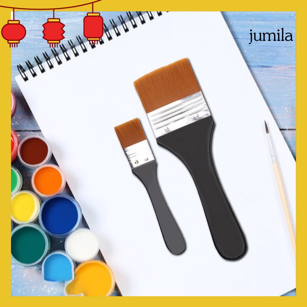 Cọ Vẽ Màu Nước Đầu Rộng Cán Gỗ Linh Hoạt Di Động Thoải Mái Có Thể Giặt Rửa Và Tái Sử Dụng