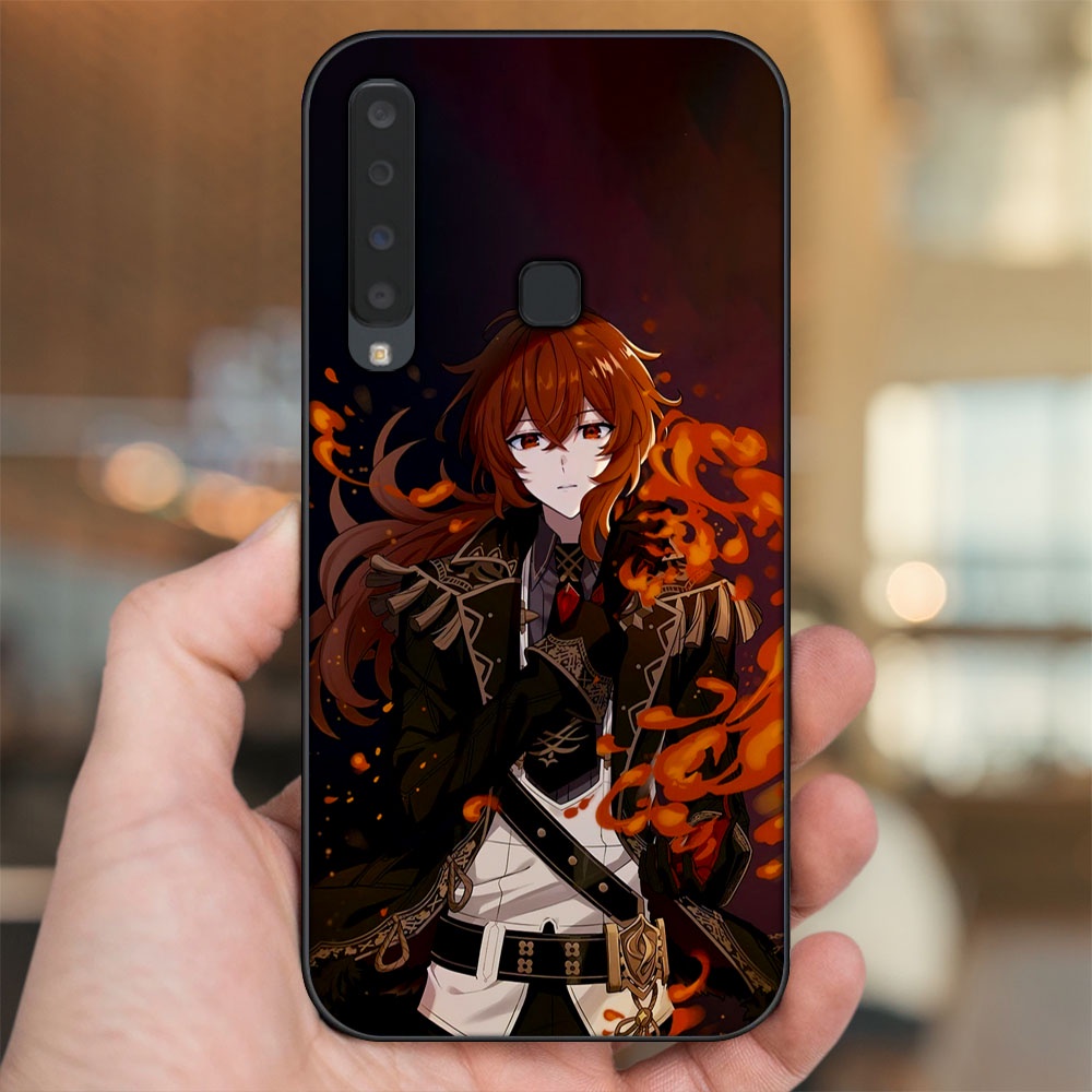 Ốp lưng Samsung A9 2018 viền đen in hình Diluc Genshin Impact