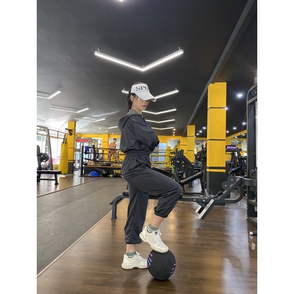 [HTSHOP]-Set bộ đồ thể thao nữ 3 chị tiết bassic phong cách HQ