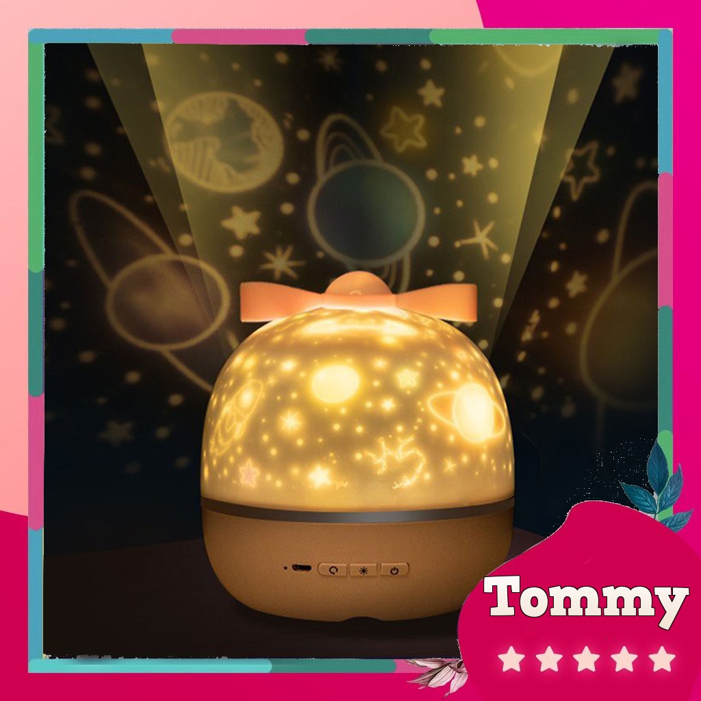 Đèn Ngủ Chiếu Trần Bầu Trời Sao Thiên Hà Vũ Trụ Lấp Lánh 3D Tự Xoay Tròn 360 Độ Cực Cute Cho Bé - Tommy Toy