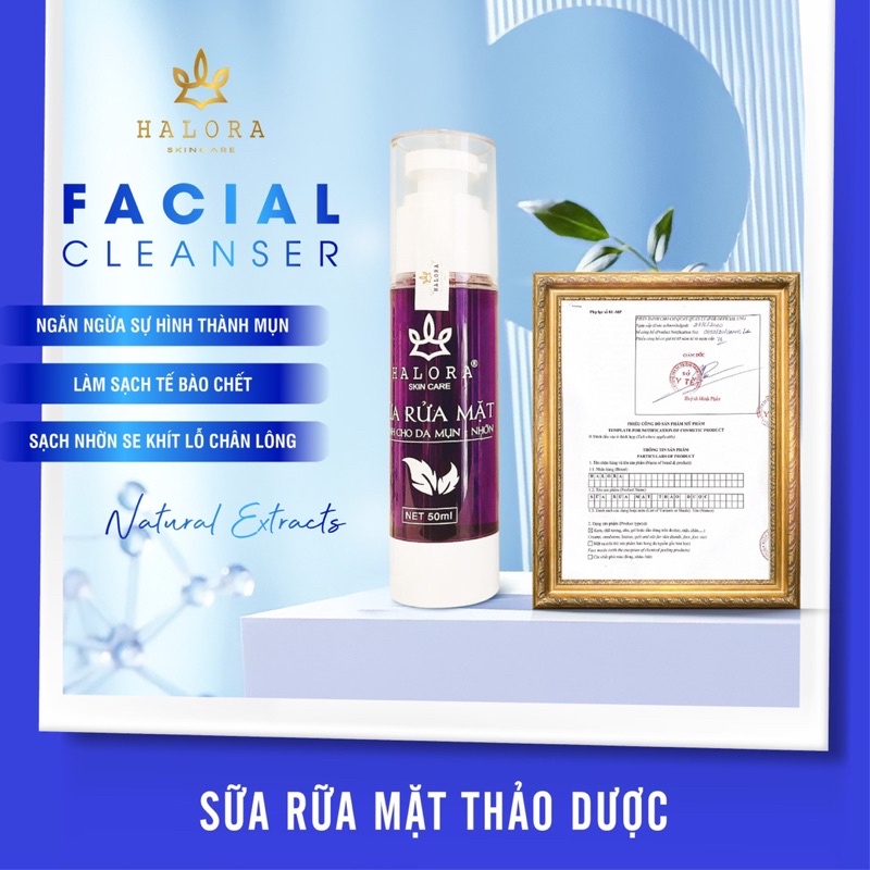 Sữa rửa mặt thảo dược Halora