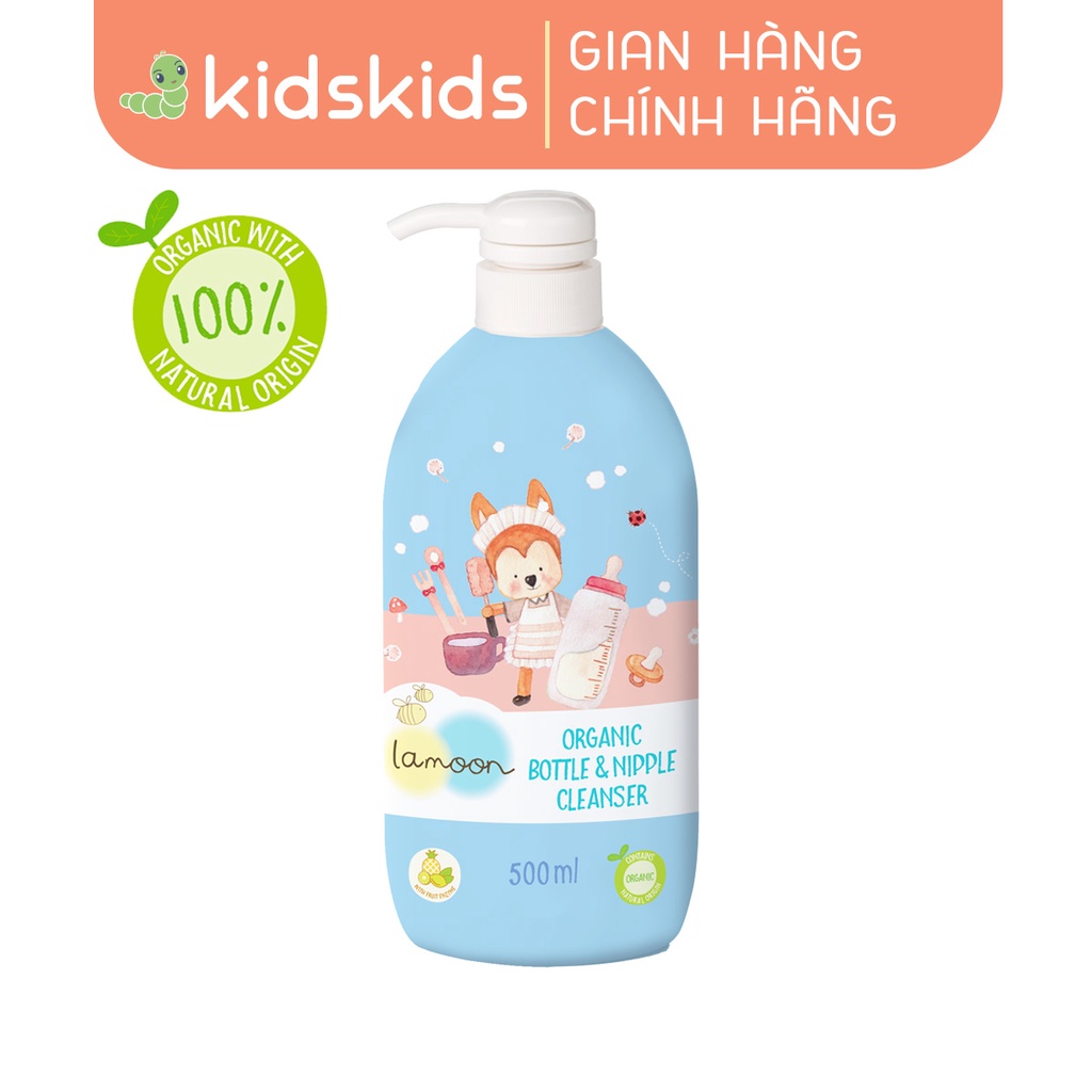 [Date12/05/2024] Nước rửa bình sữa Organic cho bé Lamoon - Bình 500ml