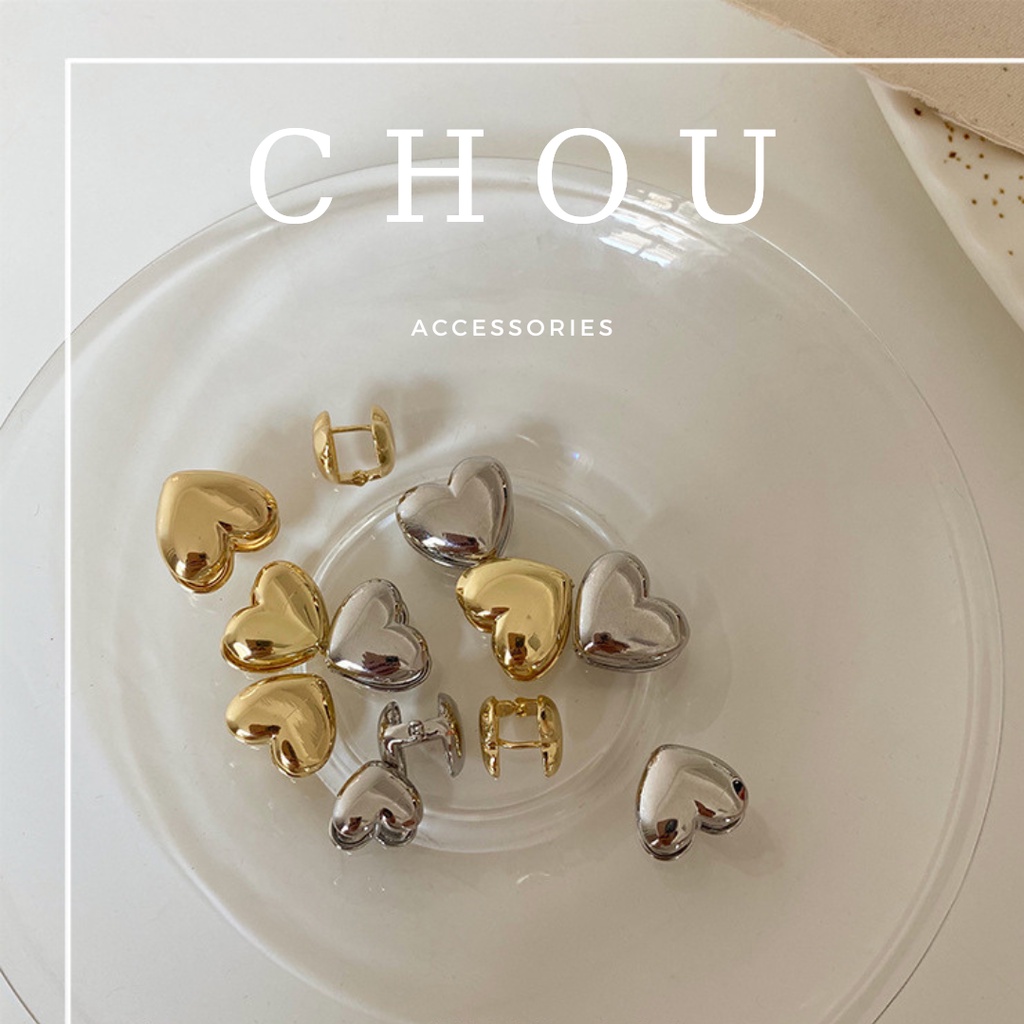 Bông Tai Nữ Hình Trái Tim | CHOU ACCESSORIES |