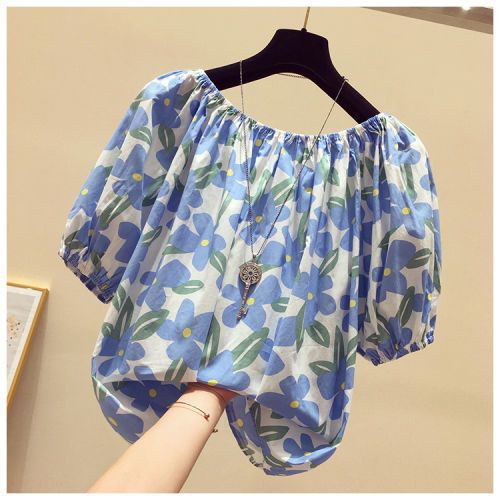 Áo Voan Hoa Ngắn Tay Hở Vai Xinh Xắn Thời Trang Cho Nữ