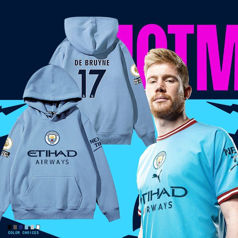 Áo Hoodie Họa Tiết Manchester City 22-23 Cá Tính 17 Debrauni No. Áo Khoác Bóng Đá Số 9 Harland
