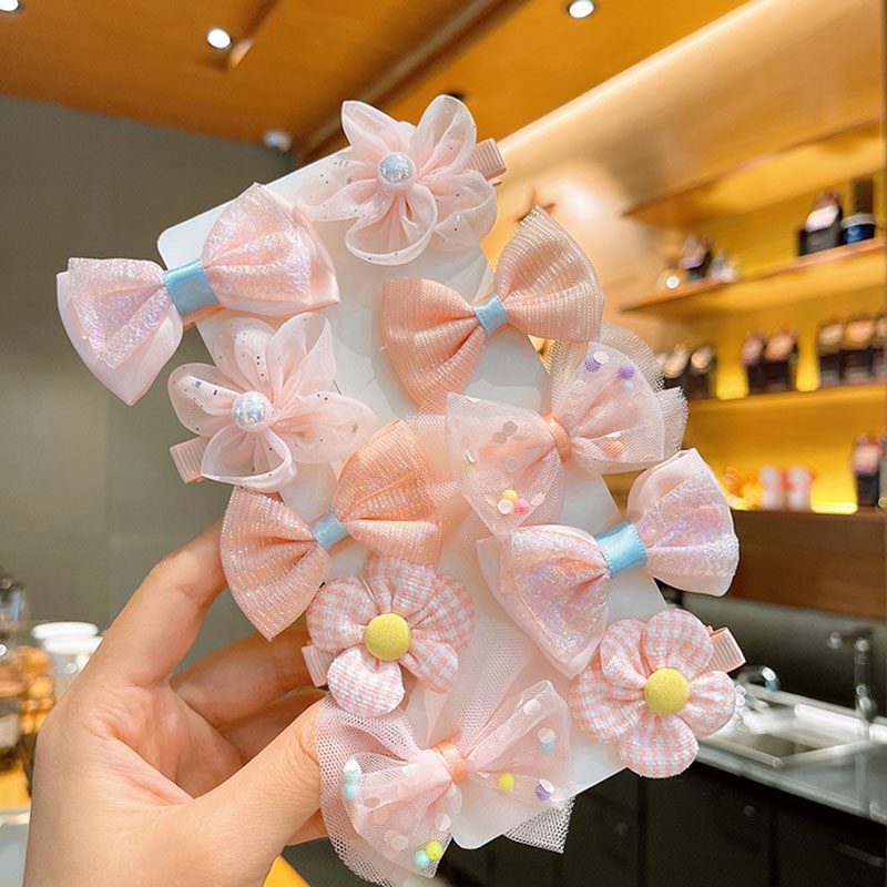 Set 10 Kẹp Tóc Nơ Dễ Thương Cho Bé Gái