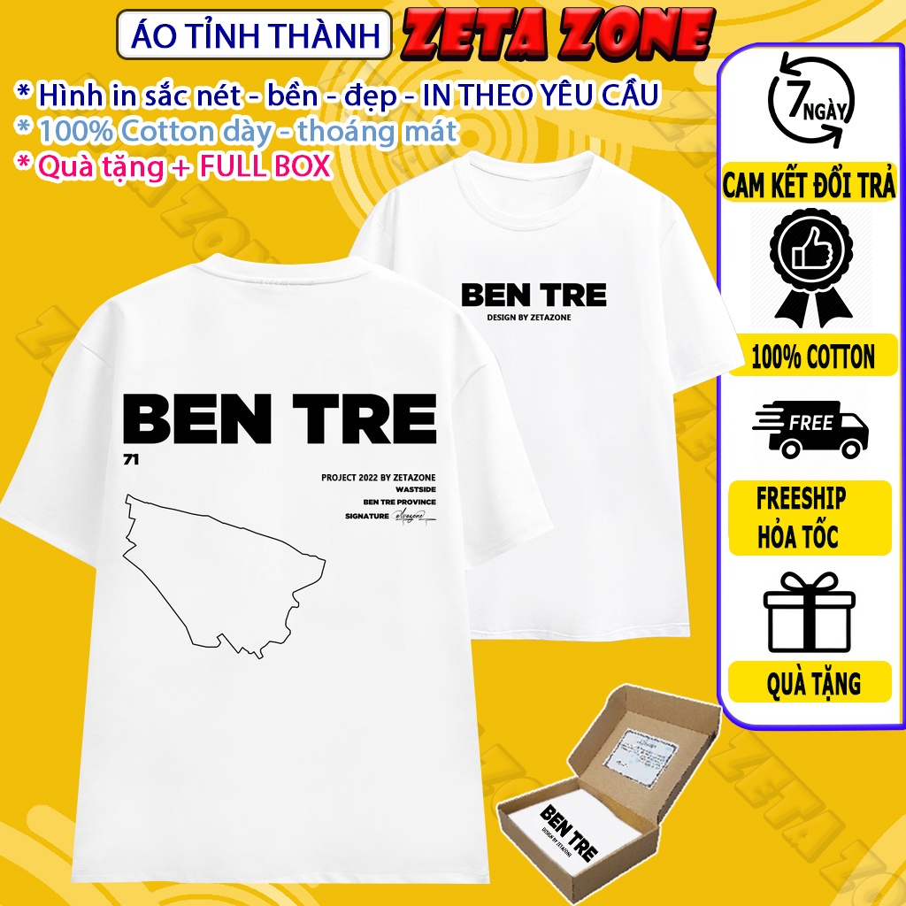 Áo Thun Bến Tre LocalBrand Phông Cổ Tròn Tay Lỡ Unisex Nam Nữ Thế Hệ Genz