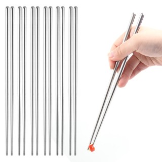 Đũa Inox cao cấp chống trơn tuột, không gỉ dài 23cm