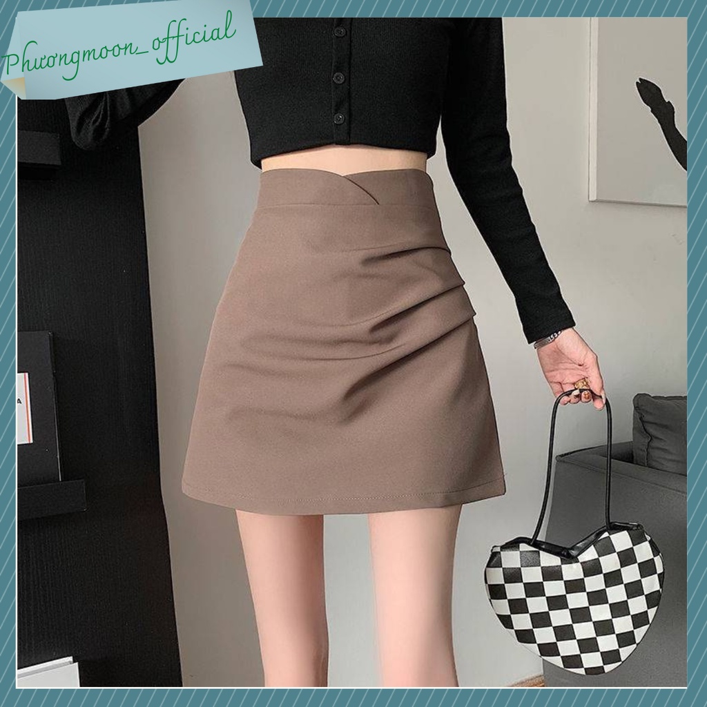 Chân váy chữ a HOTHIT, vải tuyết mưa, nhún eo tiểu thư sang chảnh