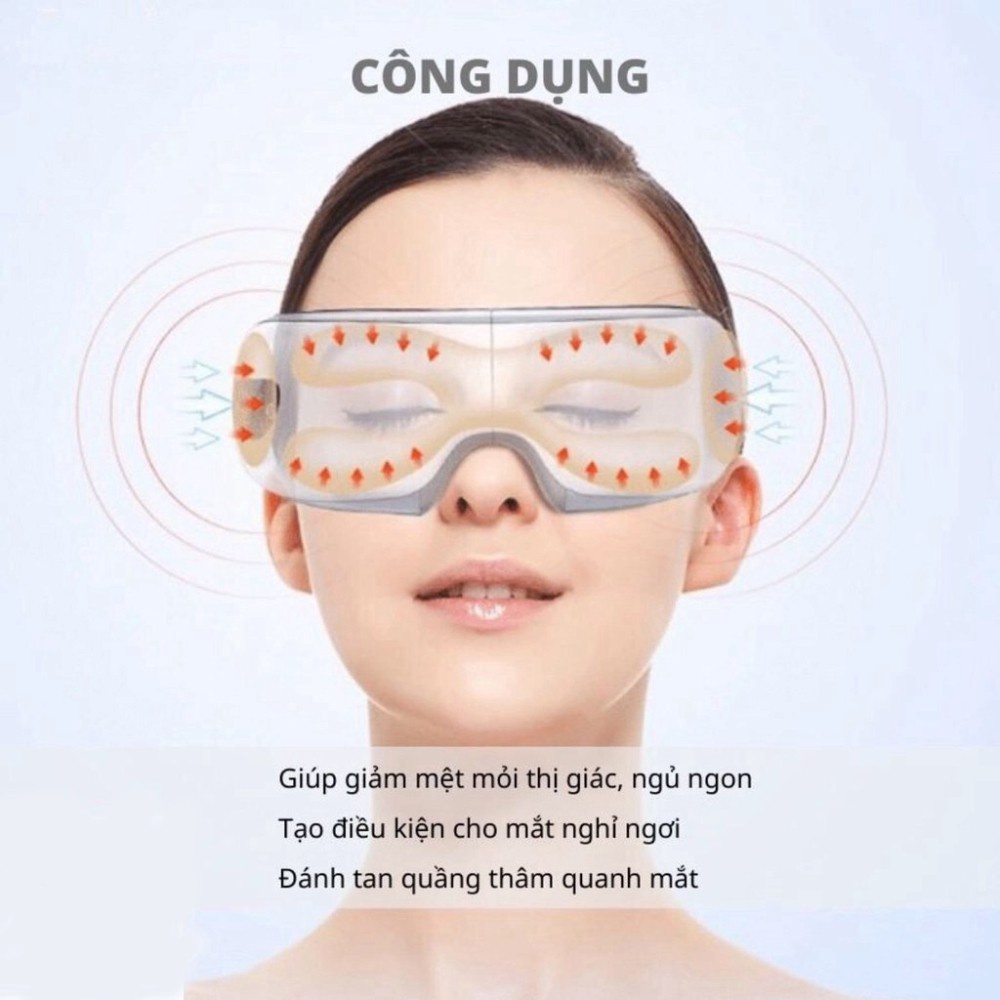 MÁY MASSAGE MẮT SMART EYE BẢN S10 - Máy Massage Thông Minh Trị Mỏi Mắt, Thâm Quầng Làm ấm, Rung, Nghe nhạc Bluetooth