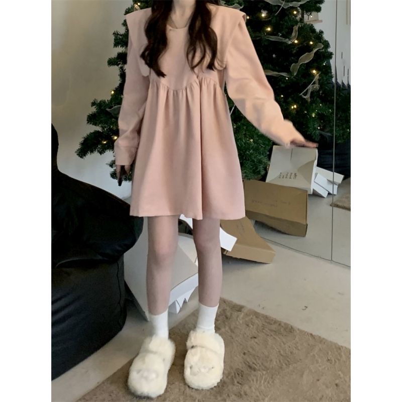 ☑Váy Tay Phồng☑Đầm Tay Dài Cổ Búp Bê Phong Cách Thời Trang Mùa Thu Pháp Hàng Mới 2022