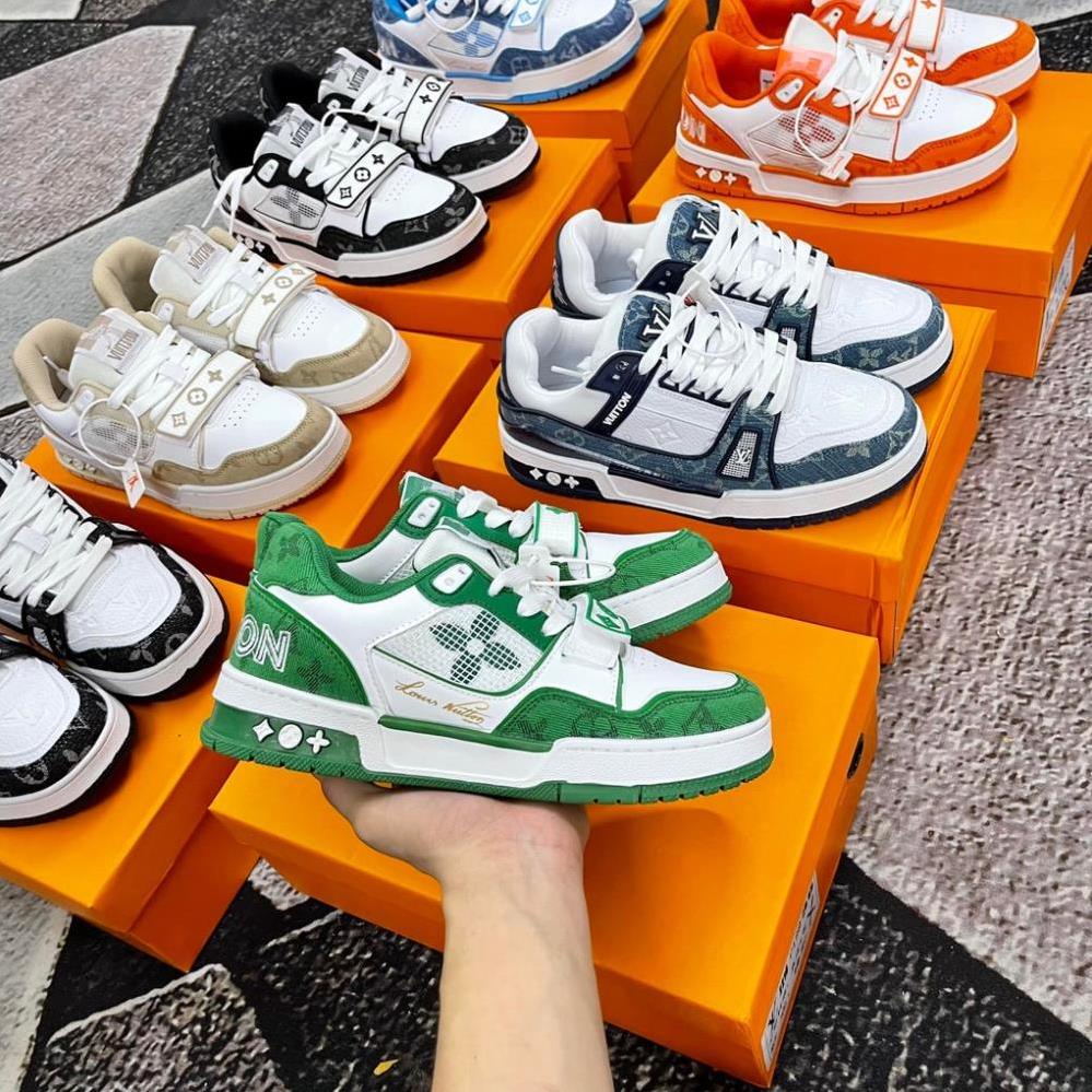 Giày Louis vuitton LV_ Xanh lá, Đen, Hồng 2 bản cực đẹp, Giày thể thao Nam Nữ, Giày louis vuitton Tặng Box + Sẵn Hàng