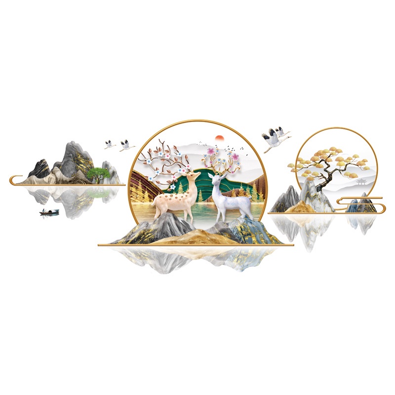 Decal dán tường phong thuỷ 02 CH69055 trang trí nhà cửa