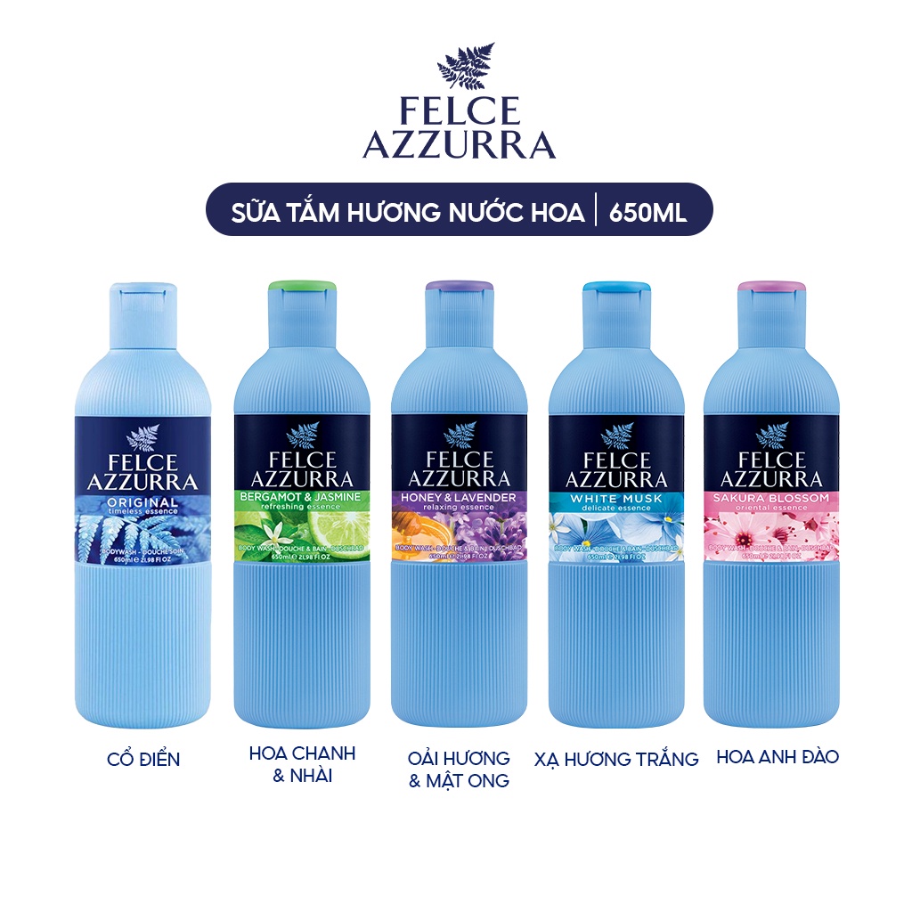 Sữa Tắm FELCE AZZURRA Hương Nước Hoa Paglieri Xuất Xứ Ý 650ML