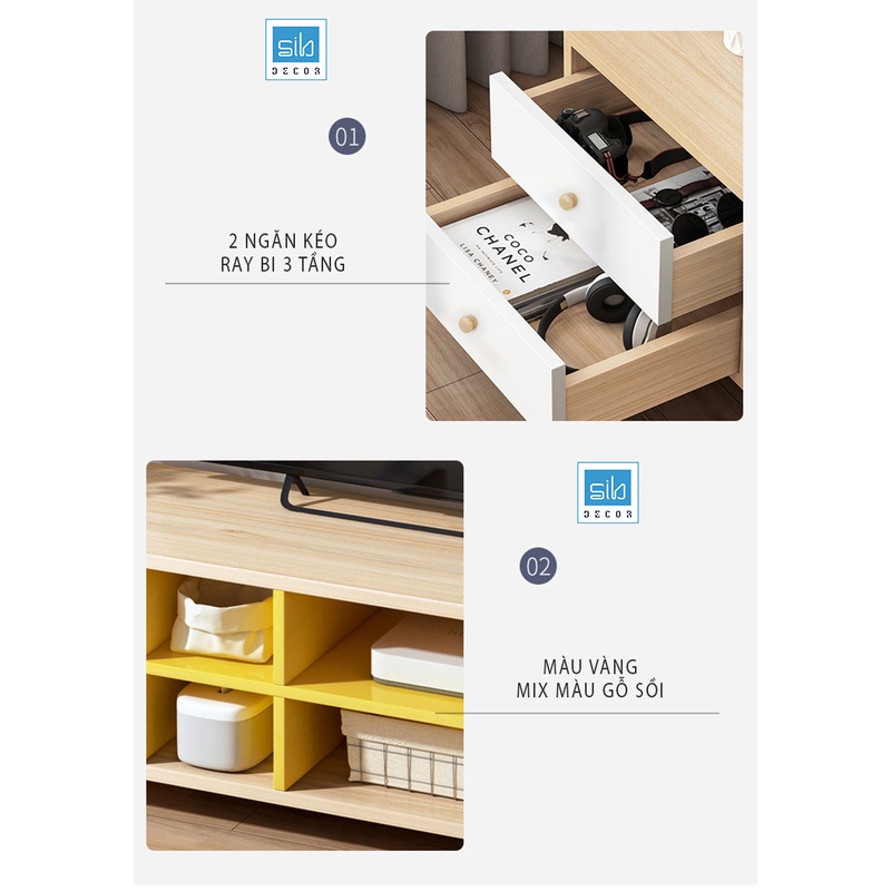 Bộ Kệ Tivi Và Bàn Trà Hiện Đại, Tối Giản Cho Phòng Khách, Phòng Ngủ Của Căn Hộ Có Diện Tích Nhỏ SIB Decor