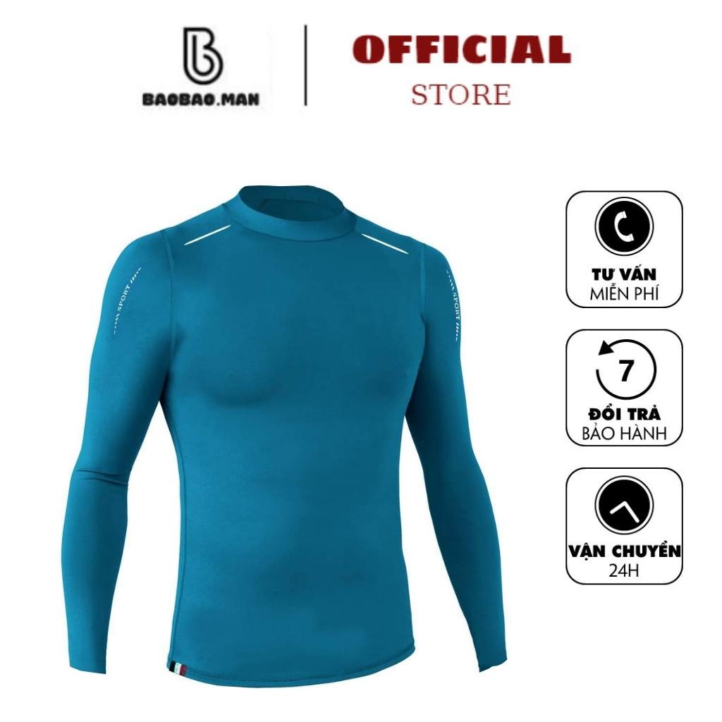 Áo Giữ Nhiệt Nam Dài Tay Thể Thao logo cầu vai Nhiều Màu 5 Size BẢO BẢO MAN