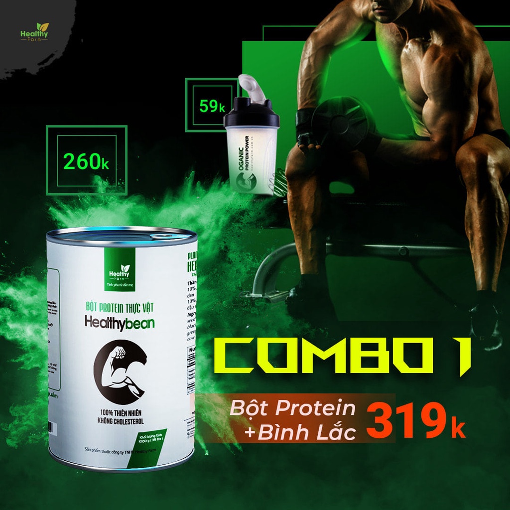 Bột Protein Healthy Bean, protein thực vật hỗ trợ Tăng Cân - Tăng Cơ - Giảm Mỡ