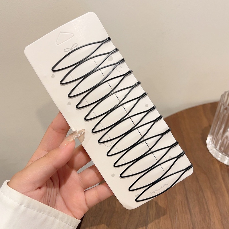 Set 12 Kẹp Tóc Màu Đen Đơn Giản Thời Trang Cho Nữ