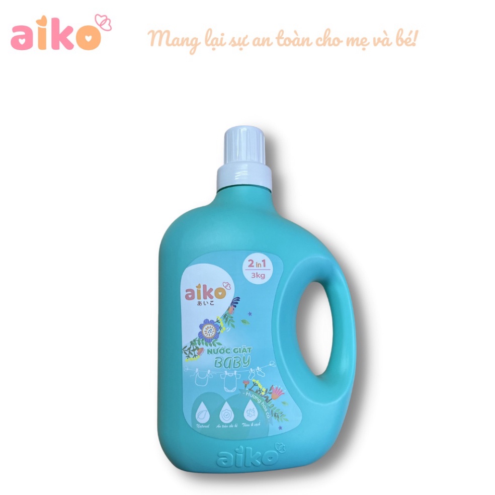 Nước giặt quần áo trẻ em aiko 3 lít - nước giặt xả quần áo cho bé aiko - ảnh sản phẩm 4