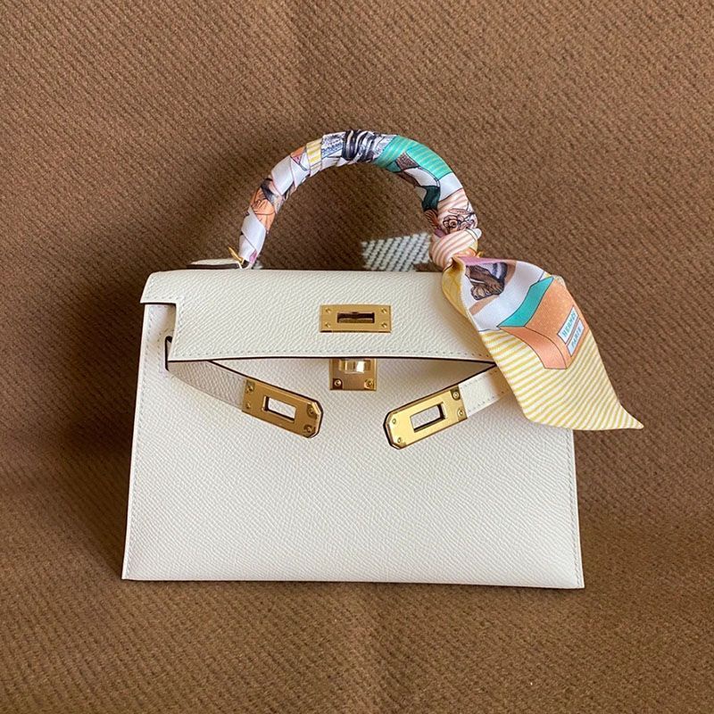 W6HT Hermès genuine leather Kelly bag mini second generation small handbag women's 2022 new platinum bag all-match shoulder crossbody women's bag