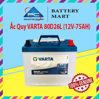 Bình ắc quy 12v-75ah, ắc quy varta 80d26l/r