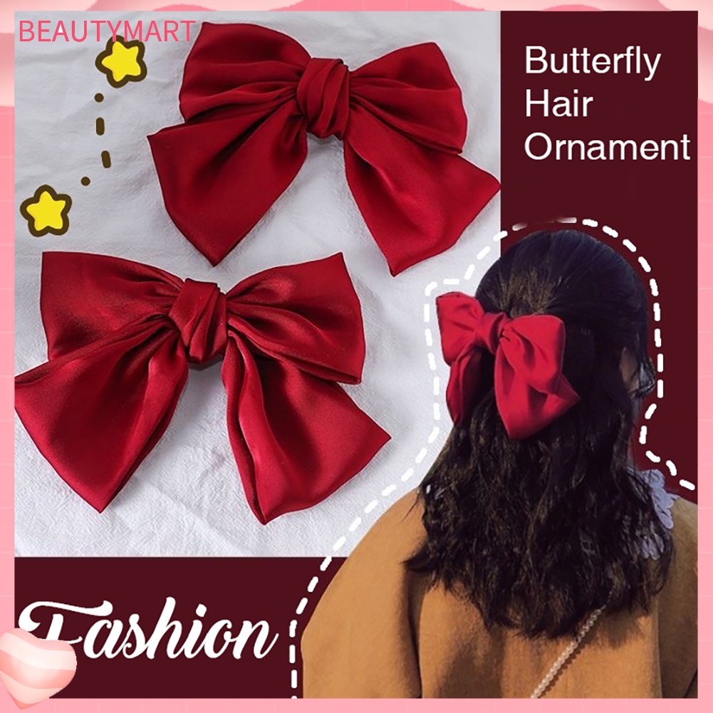 Kẹp Tóc Hình Nơ Lớn Màu Sắc Ngọt Ngào Cho Nữ