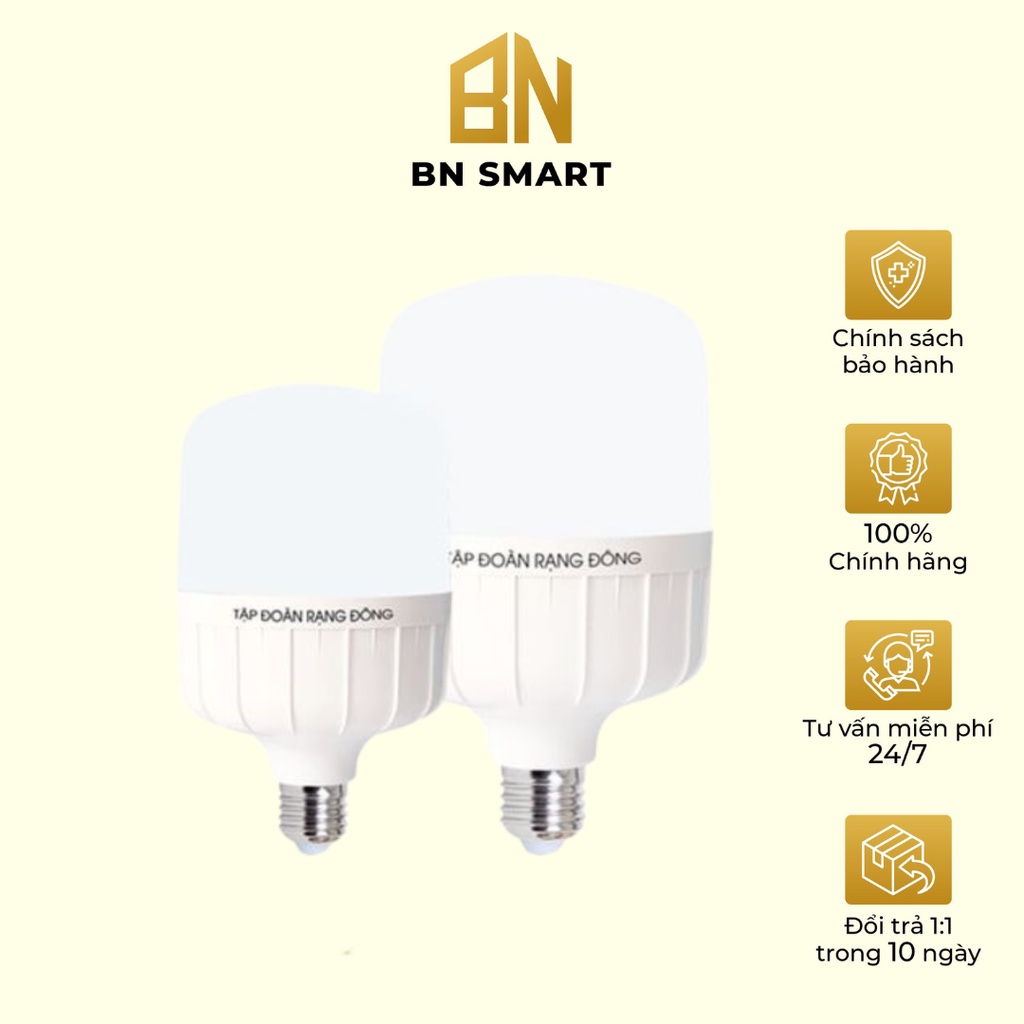 Bóng đèn led trụ nhựa Rạng Đông cực sáng, chất lượng cao BH 24 tháng - BN Smart