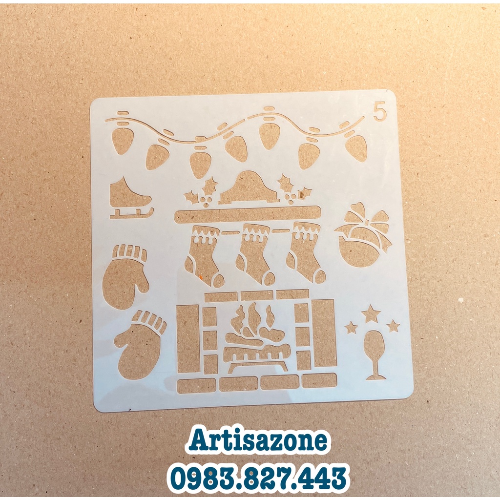 Pet Stencil Noel - Khuôn hình trang trí, tạo nền Noel  - 01 chiếc