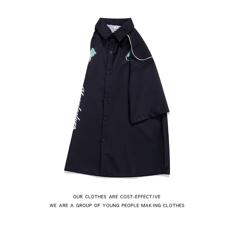 Áo Sơ Mi Tay Ngắn Dáng Rộng In Họa Tiết Thời Trang Đường Phố Mỹ 2022 Chất Lượng Cao Cho Nam