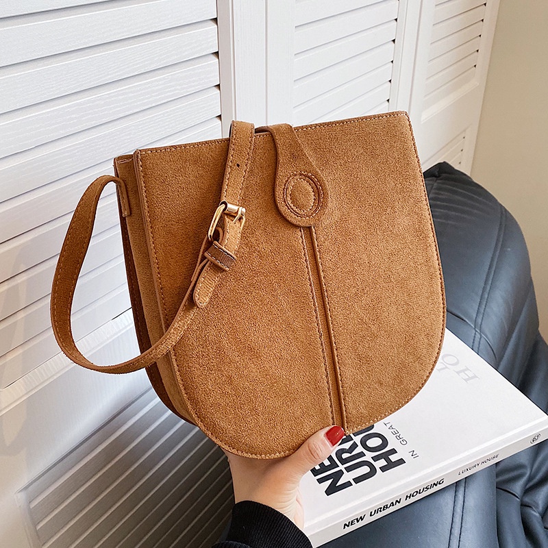 Túi Xách Da Lộn Phong Cách Retro Thời Trang Thu Đông Mới 2022 Dành Cho Nữ