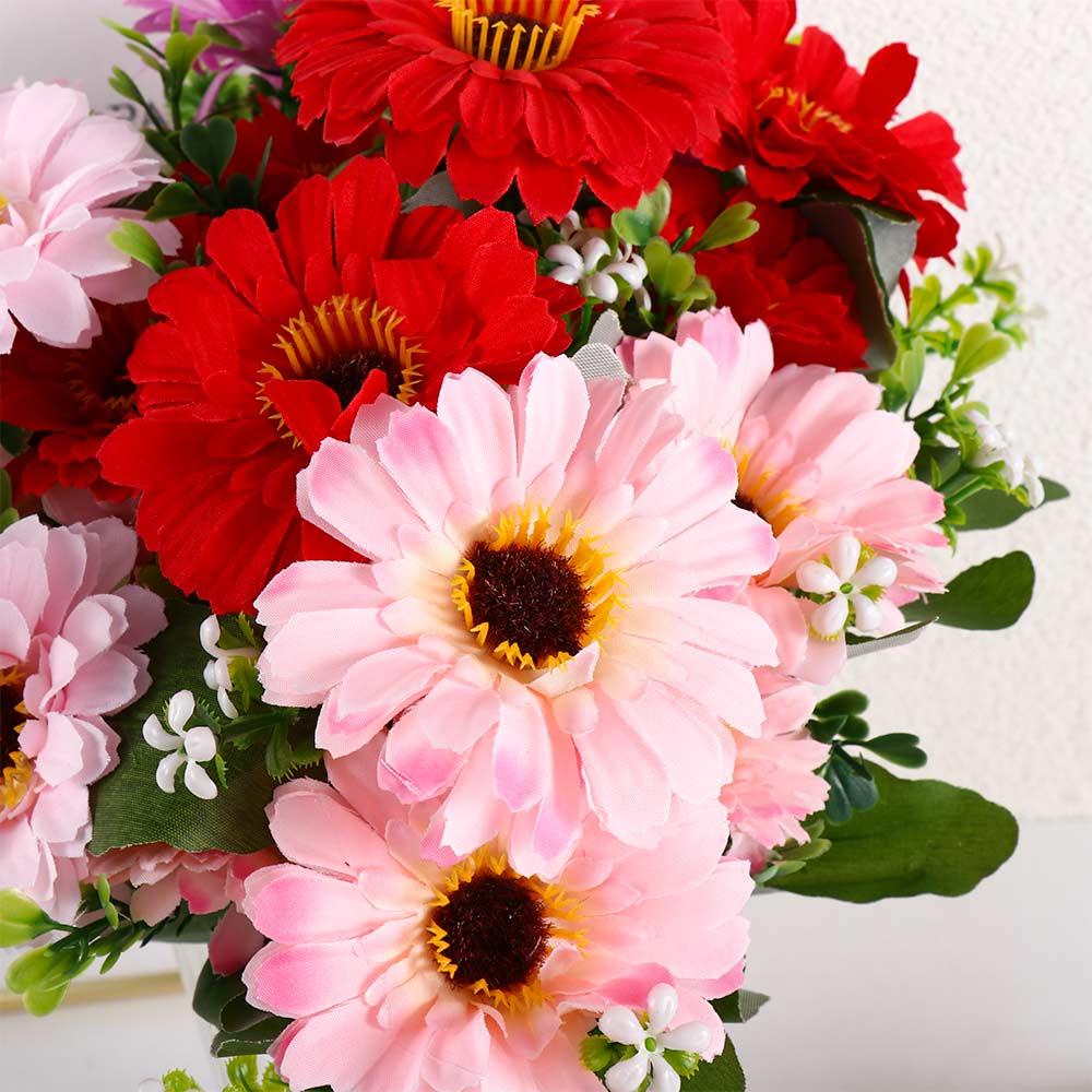 JARRED Bó Hoa Cúc Nhân Tạo 6 Bông Bằng Vải Không Dệt Trang Trí Nhà Cửa / Tiệc Cưới DIY