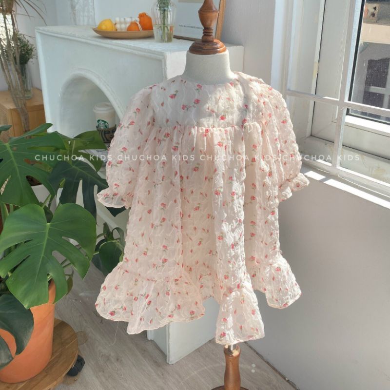 Váy babydoll thu đông dài tay cho bé gái từ 1-5 tuổi