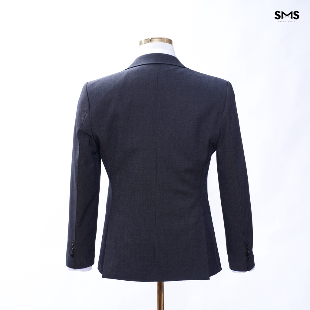 Vest nam xám đậm 2 khuy 3 túi phối quần sidetab, suits sartorial, chuẩn form Smart Suits