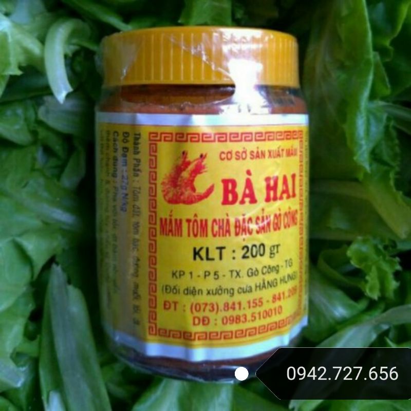 (date mới)MẮM TÔM CHÀ BÀ HAI GÒ CÔNG 200G, Hủ thủy tinh