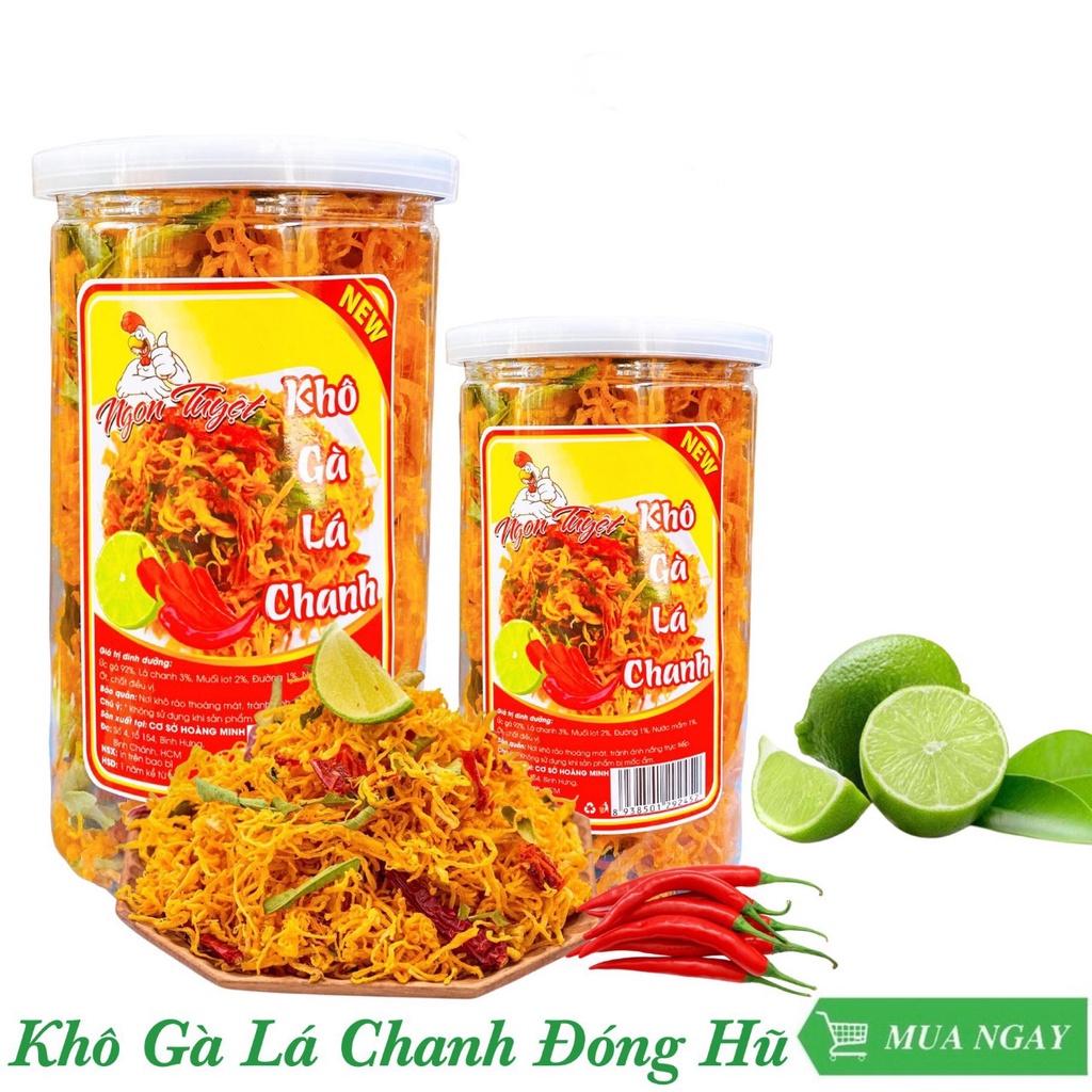 500g khô gà lá chanh loại ngon loại 1 hàng gia bảo