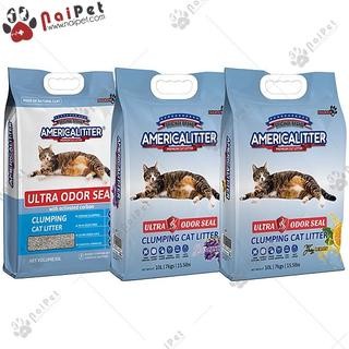 Cát vệ sinh cát đất sét cho mèo america litter 10l