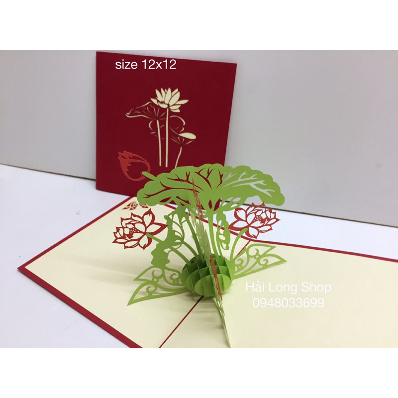 Hoa Sen - Lotus - Flower  - Thiệp 3D