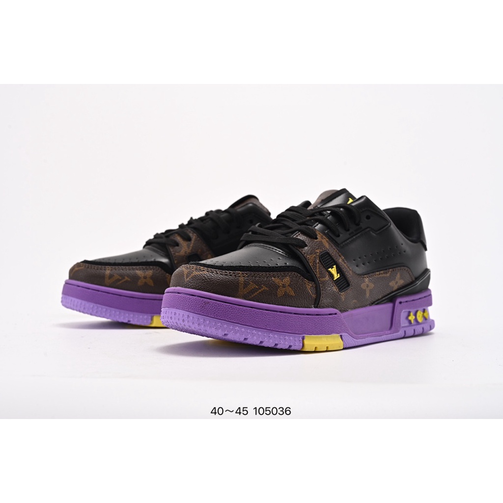 Giày Sneaker Thời Trang Màu Tím Vàng Dễ Phối Đồ